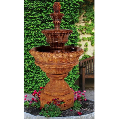 Valencia Three-Tier Cast Stone Outdoor Fountain - Outdoor Art Pros