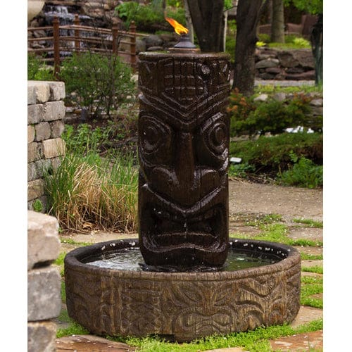 Tiki Column Outdoor Fountain - Outdoor Art Pros
