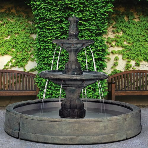 Small Contemporary Tier Fountain in Valencia Pool - Outdoor Art Pros