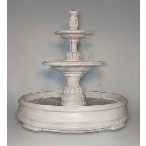 Small Contemporary Tier Outdoor Fountain in Grando Pool - Outdoor Art Pros