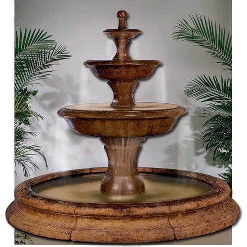 Grande Barrington Fountain In Toscana Pool - Outdoor Art Pros