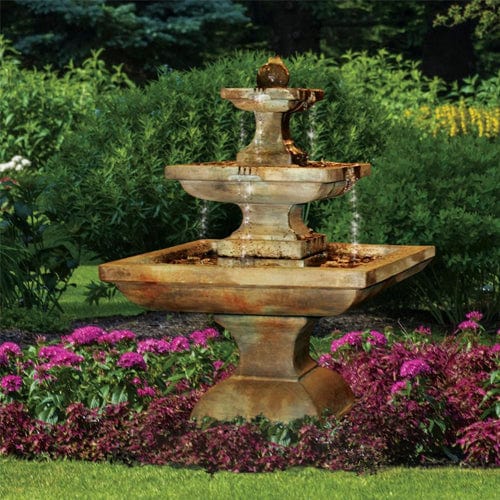Tall Equinox Tiered Outdoor Fountain - Outdoor Art Pros