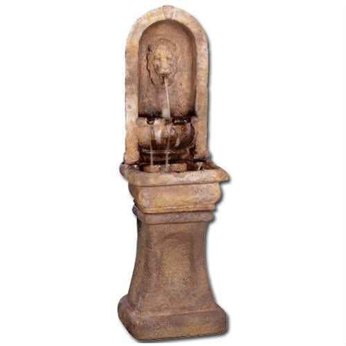 Tall Lion Alcove Outdoor Wall Fountain - Outdoor Art Pros