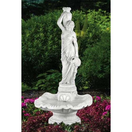 Rebecca At Well Outdoor Fountain in Sunburst Shell - Outdoor Art Pros