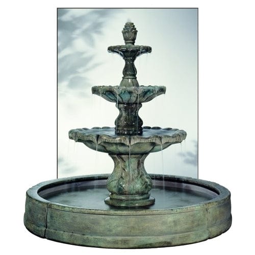 Classical Finial Outdoor Fountain in Valencia Pool - Outdoor Art Pros