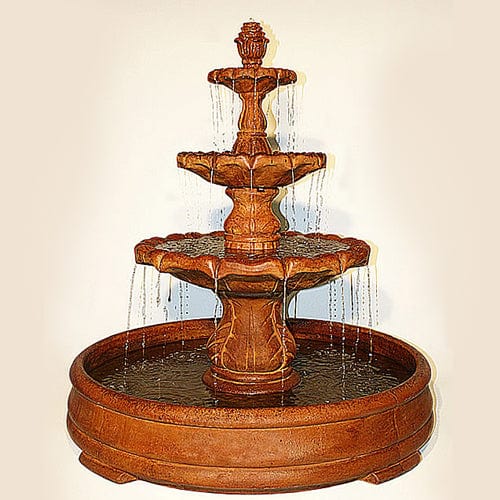 Classical Finial Outdoor Water Fountain in Grando Pool - Outdoor Art Pros