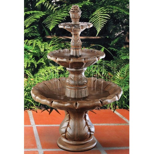 Classical Finial Tiered Outdoor Water Fountain - Outdoor Art Pros