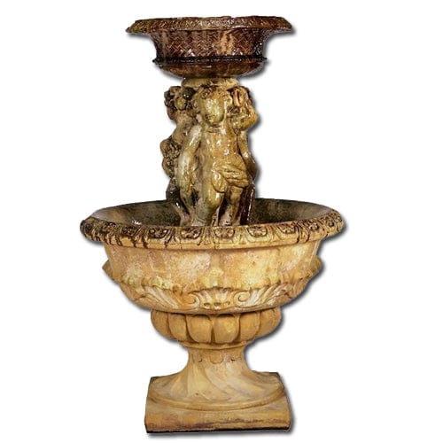 Antique Cherubs Garden Fountain - Outdoor Art Pros