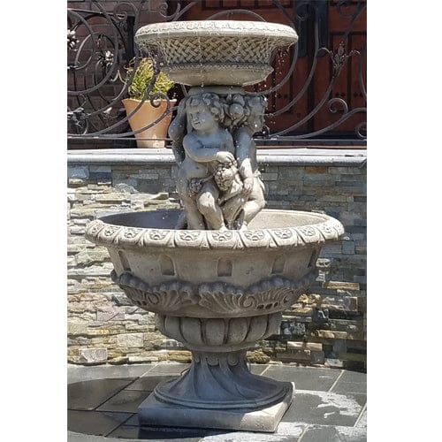 Antique Cherubs Garden Fountain - Outdoor Art Pros