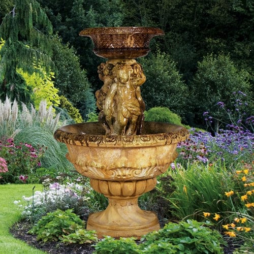 Antique Cherubs Garden Fountain - Outdoor Art Pros