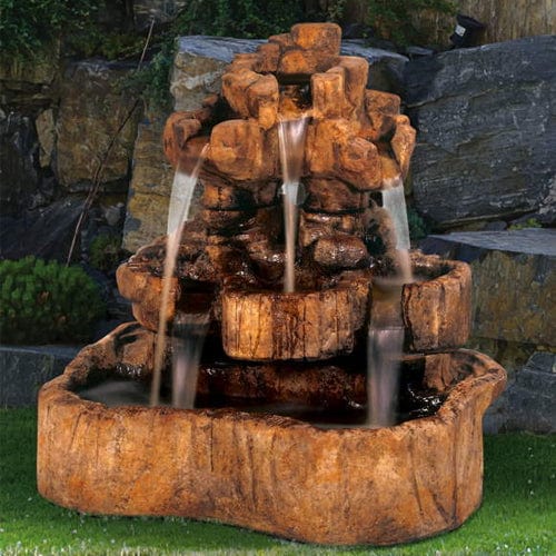 Medium Rock Falls Fountain - Outdoor Art Pros