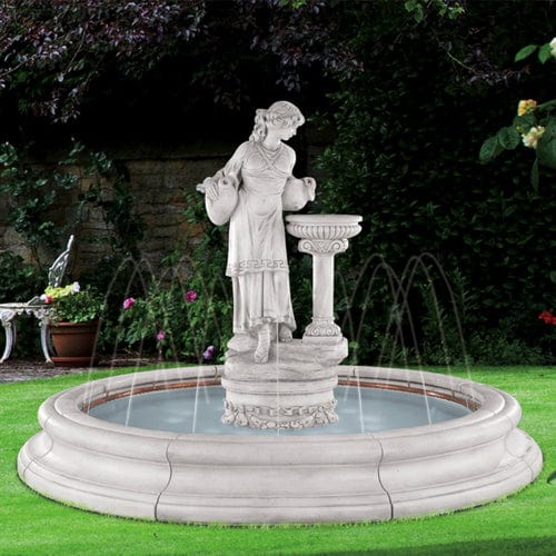 Angella Outdoor Fountain in Toscana Pool - Outdoor Art Pros