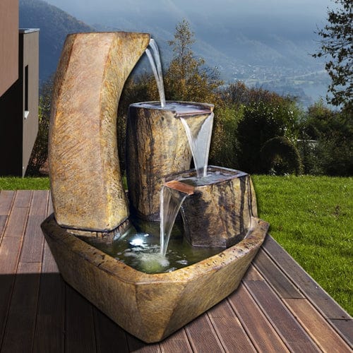 Curving Vessels Fountain - Outdoor Art Pros