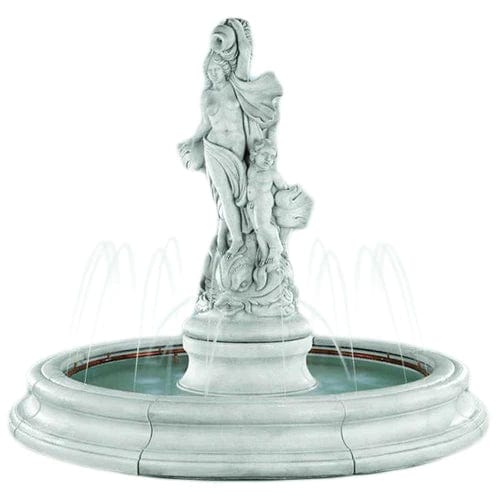 Venus With Dolphins Outdoor Fountain in Toscana Pool - Outdoor Art Pros