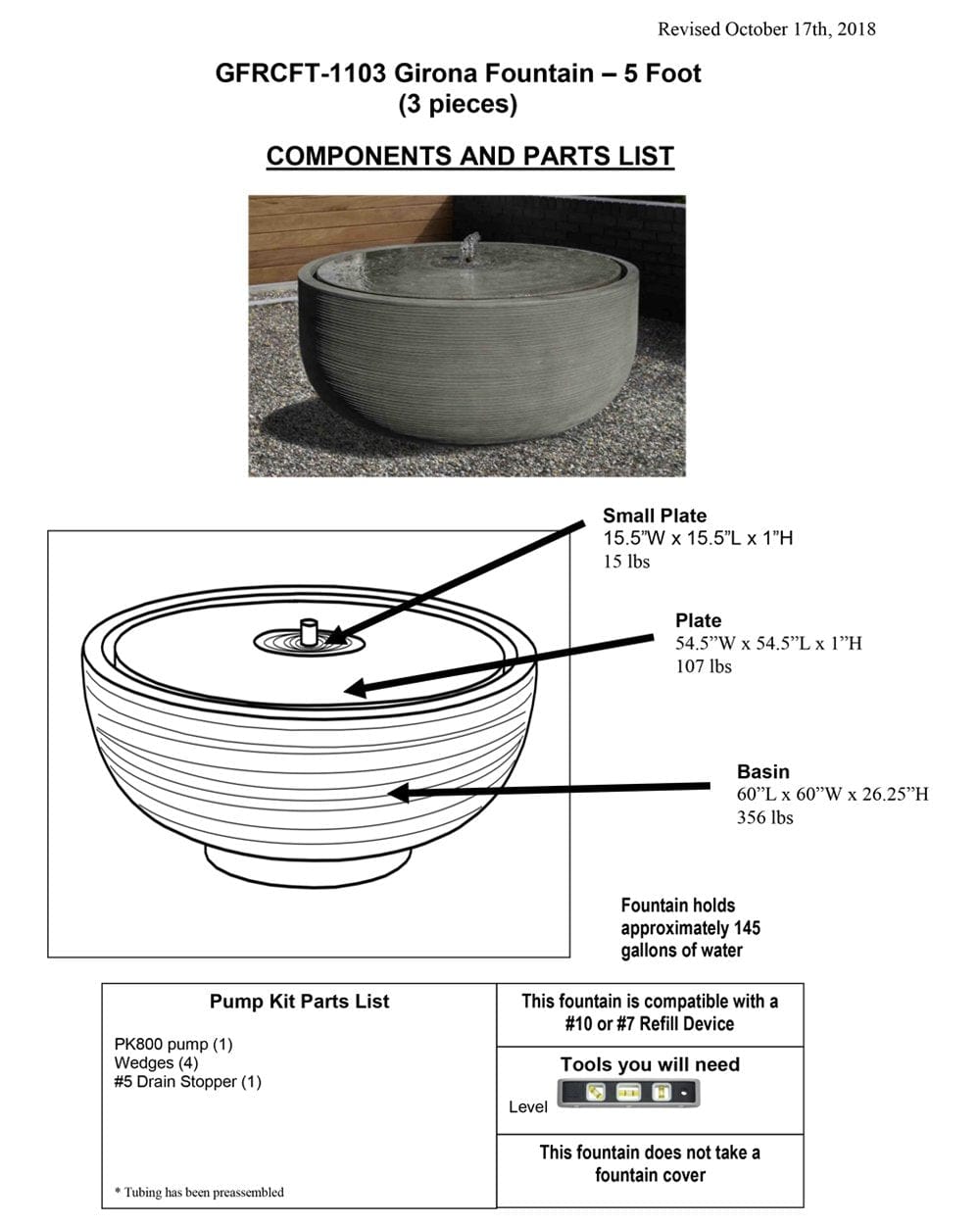 5' Girona Garden Fountain - Outdoor Art Pros