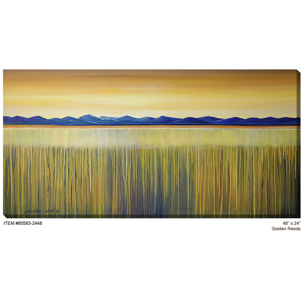 Golden Reeds Outdoor Canvas Art - Outdoor Art Pros