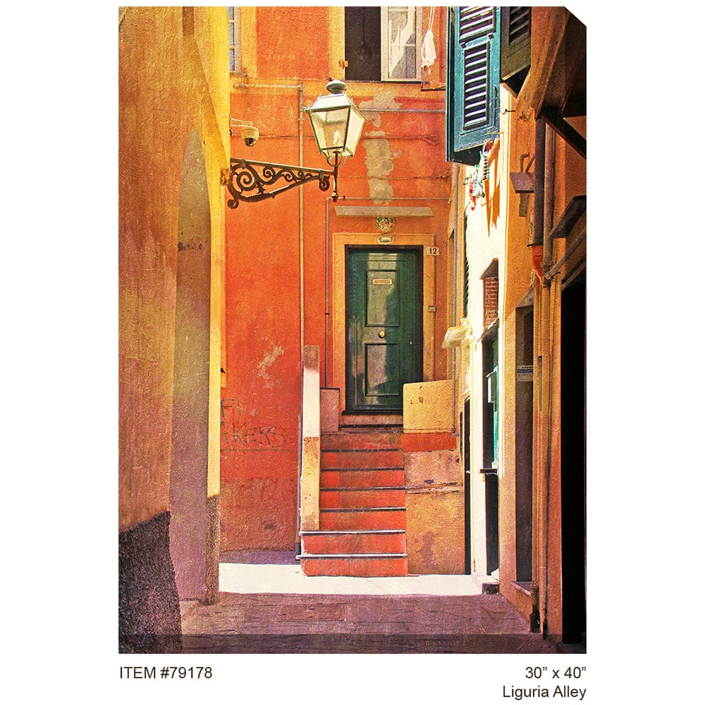 Liguria Alley Outdoor Canvas Art - Outdoor Art Pros