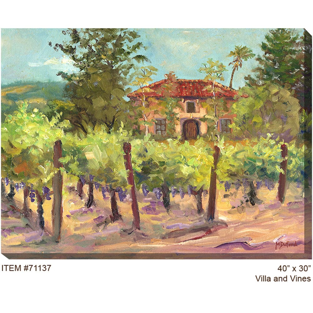 Villa and Vines Outdoor Canvas Art - Outdoor Art Pros