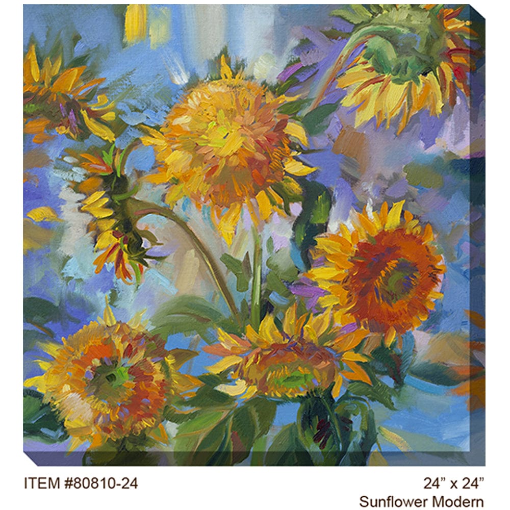 Sunflower Modern Outdoor Canvas Art - Outdoor Art Pros