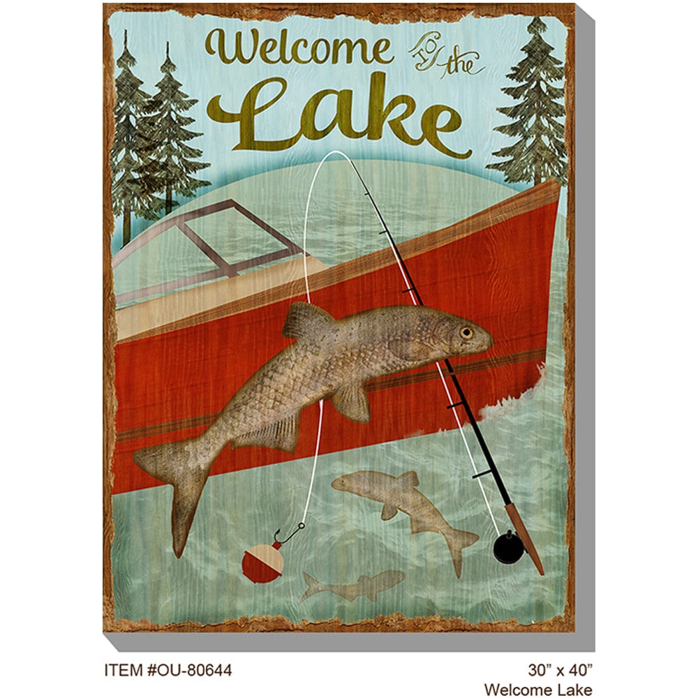 Welcome Lake Outdoor Canvas Art - Outdoor Art Pros