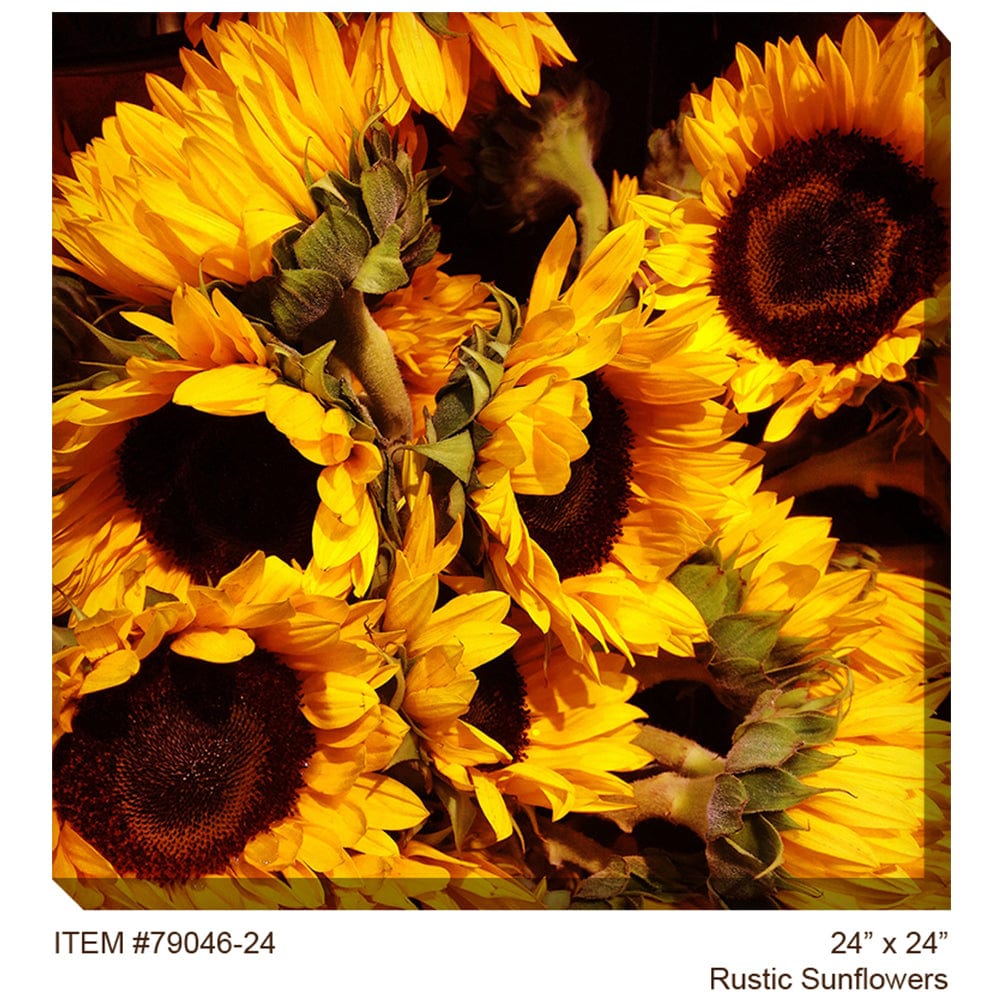 Rustic Sunflowers Outdoor Canvas Art - Outdoor Art Pros