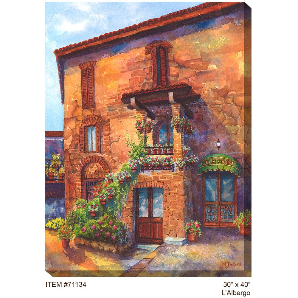 L'Albergo Outdoor Canvas Art - Outdoor Art Pros
