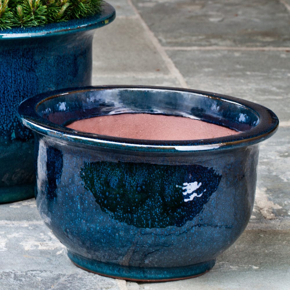 Alegre Glazed Planter Set of 3 in Indigo Rain