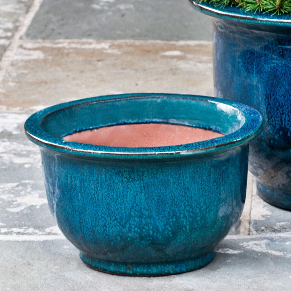 Alegre Glazed Planter Set of 3 in Indigo Rain