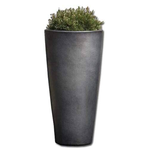 Aluan Tall Round Planter in Graphite - Outdoor Art Pros