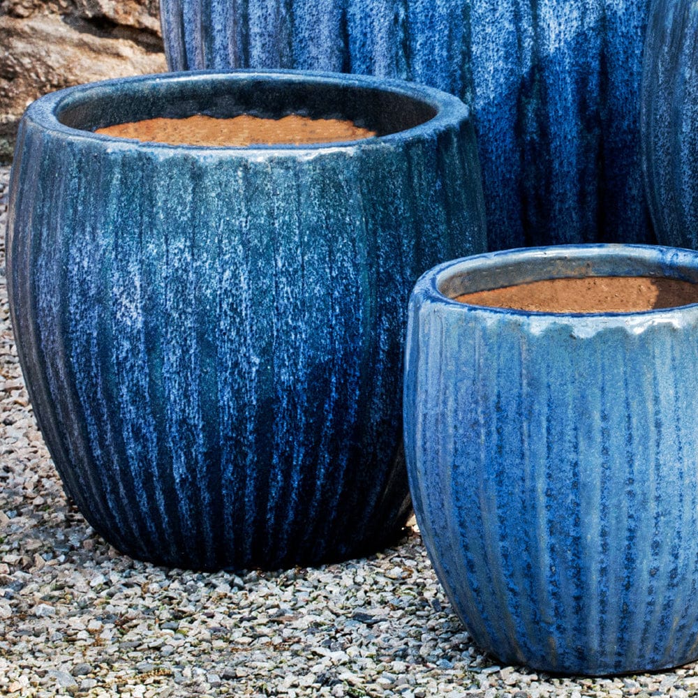 Andromeda Planter Set of 4 in Blue Pearl - Outdoor Art Pros