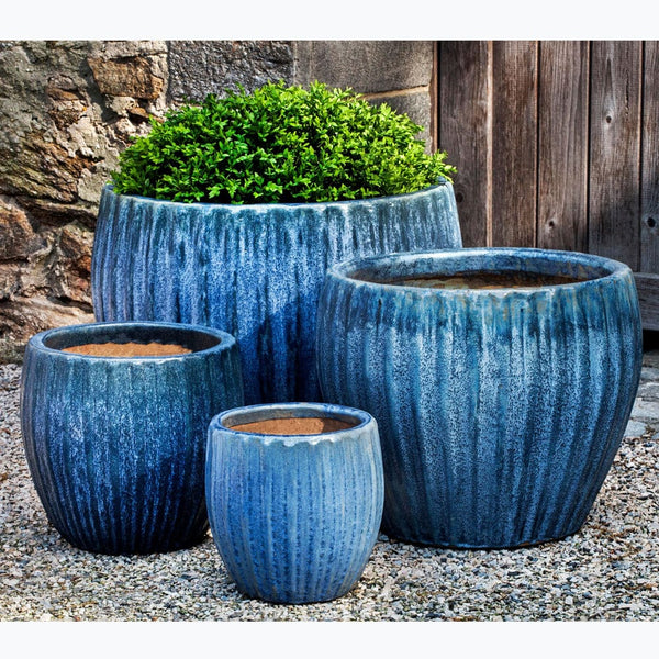 Andromeda Planter Set of 4 in Blue Pearl - Outdoor Art Pros