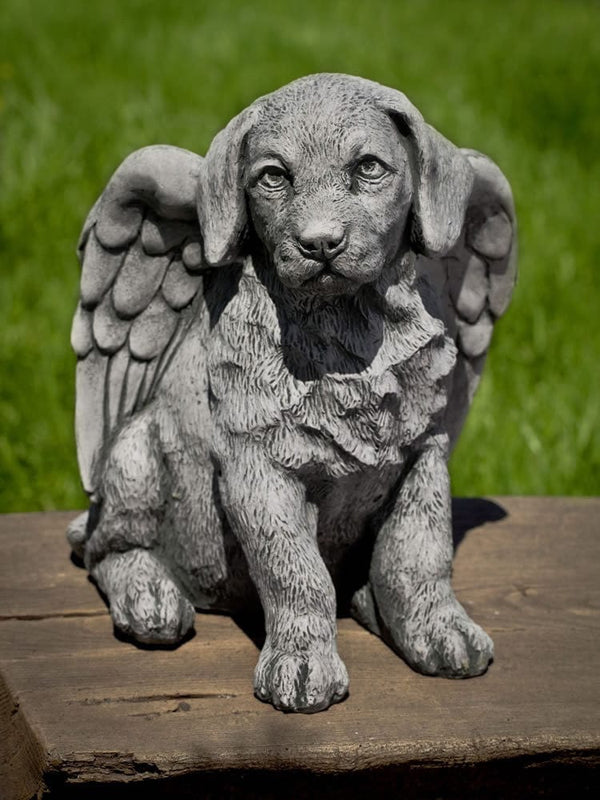 Angel Puppy Cast Stone Garden Statue - Outdoor Art Pros