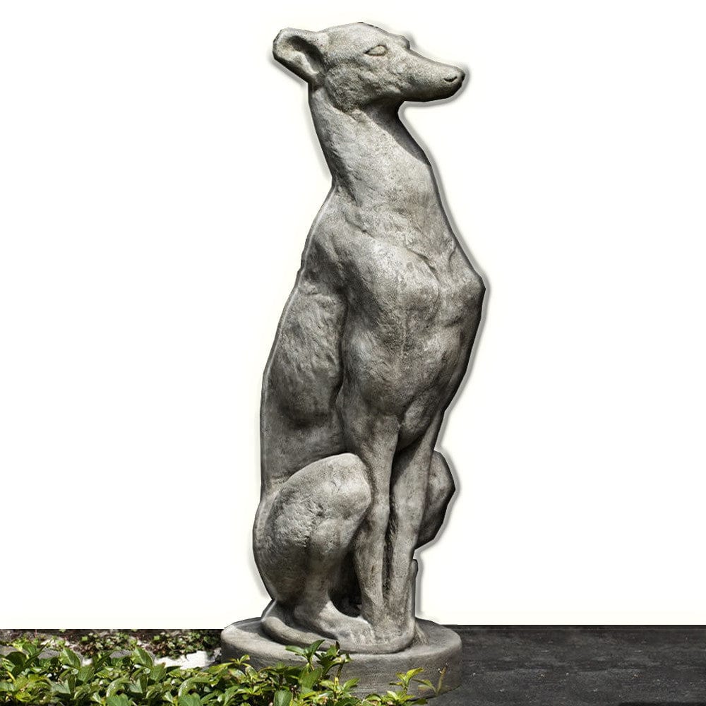 Antique Greyhound Cast Stone Garden Statue - Outdoor Art Pros