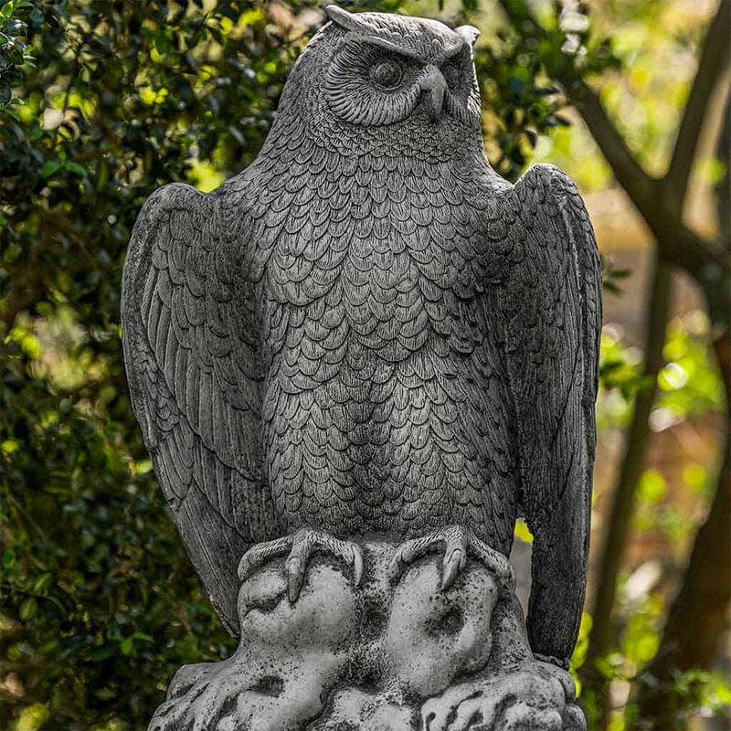 August Owl Cast Stone Statue - Outdoor Art Pros