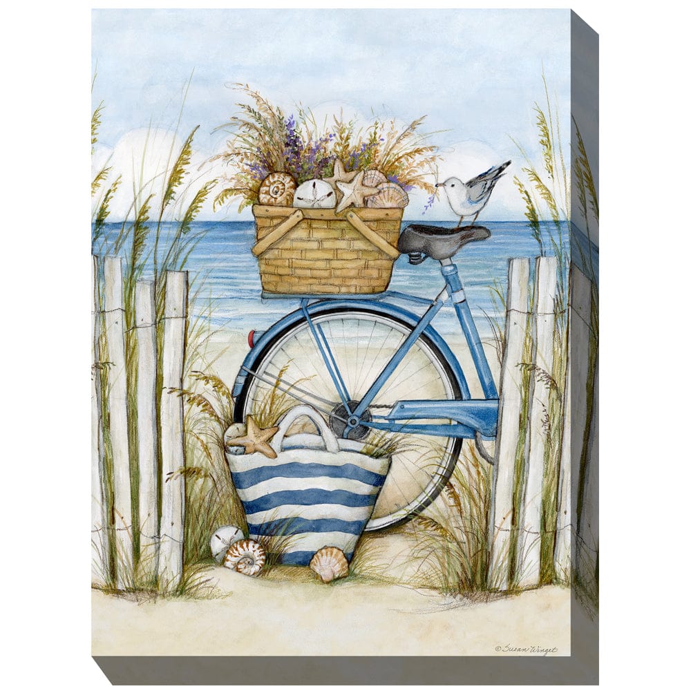 Beach Bike Outdoor Canvas Art - Outdoor Art Pros