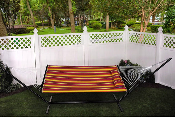 Bliss 55" Wide Oversized Hammock with Spreader Bars & Pillow (Sunset)- Outdoor Art Pros
