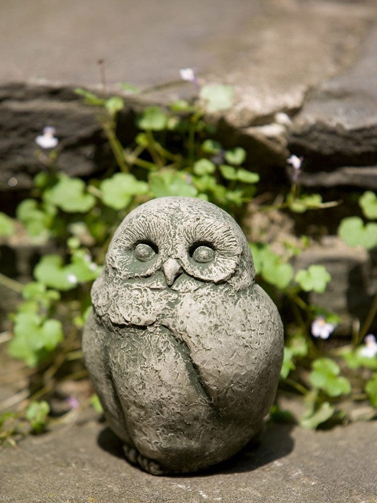 Baby Barn Owl Cast Stone Garden Statue - Outdoor Art Pros