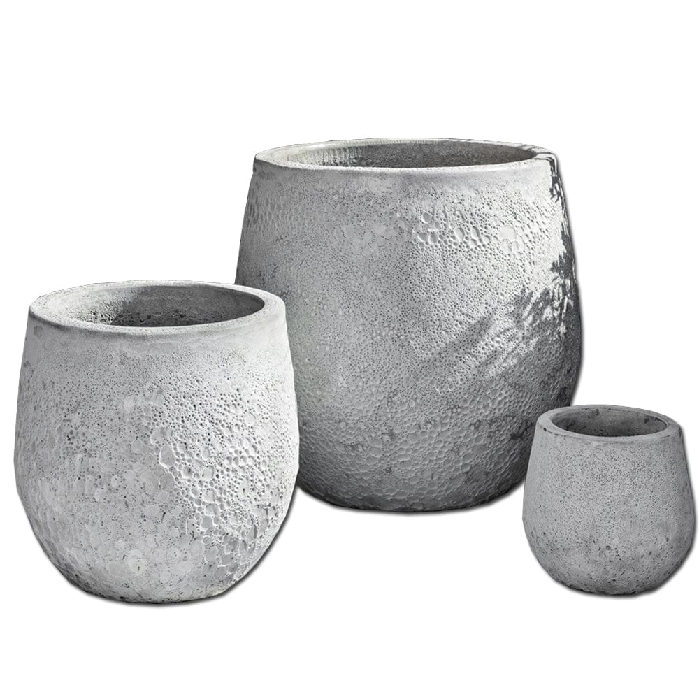 Baleares Planter Set of 3 in White Coral - Outdoor Art Pros