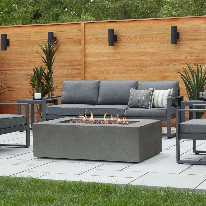 Baltic Rectangle Natural Gas Table in Glacier Gray Finish - Outdoor Art Pros