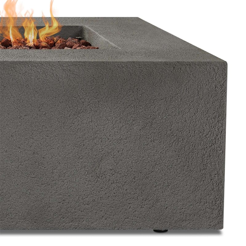 Baltic Rectangle Propane Fire Table - Glacier Gray Finish - Outdoor Art Pros