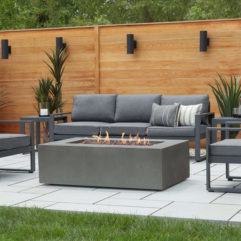 Baltic Rectangle Propane Fire Table - Glacier Gray Finish - Outdoor Art Pros