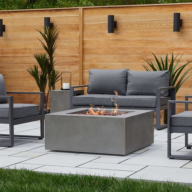 Baltic Square Natural Gas Fire Table - Glacier Gray Finish - Outdoor Art Pros