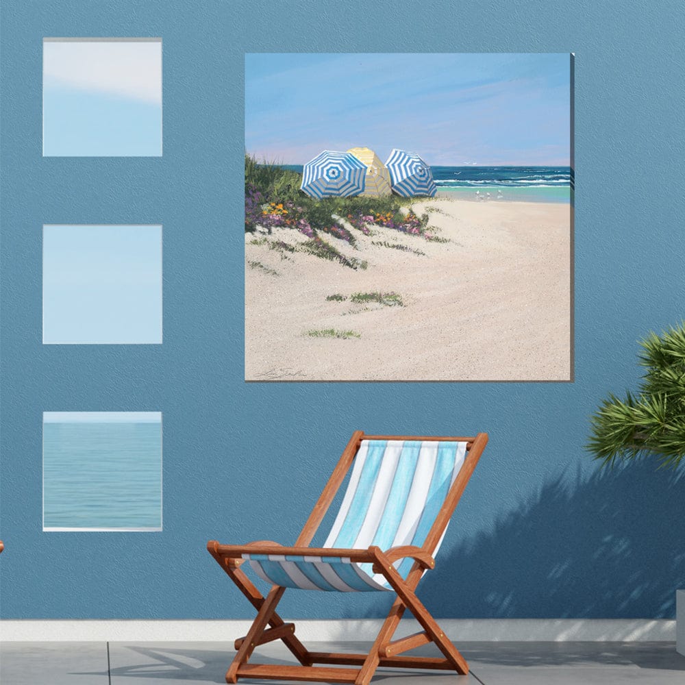 Beach Umbrellas Outdoor Canvas Art - Outdoor Art Pros