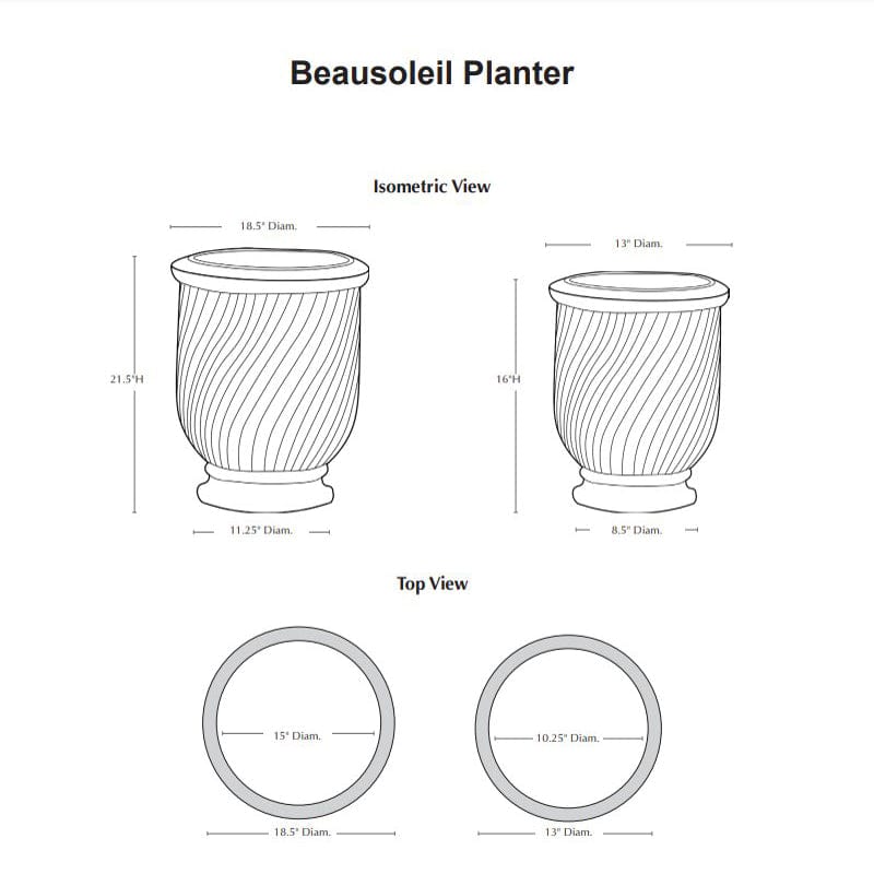 Beausoleil Planter Nested Set of 2 | Glazed Collection