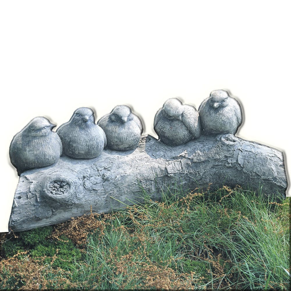 Birds on a Log Cast Stone Garden Statue - Outdoor Art Pros