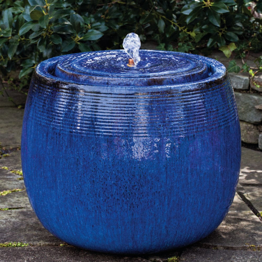 Boden Glazed Outdoor Fountain in Riviera Blue Finish