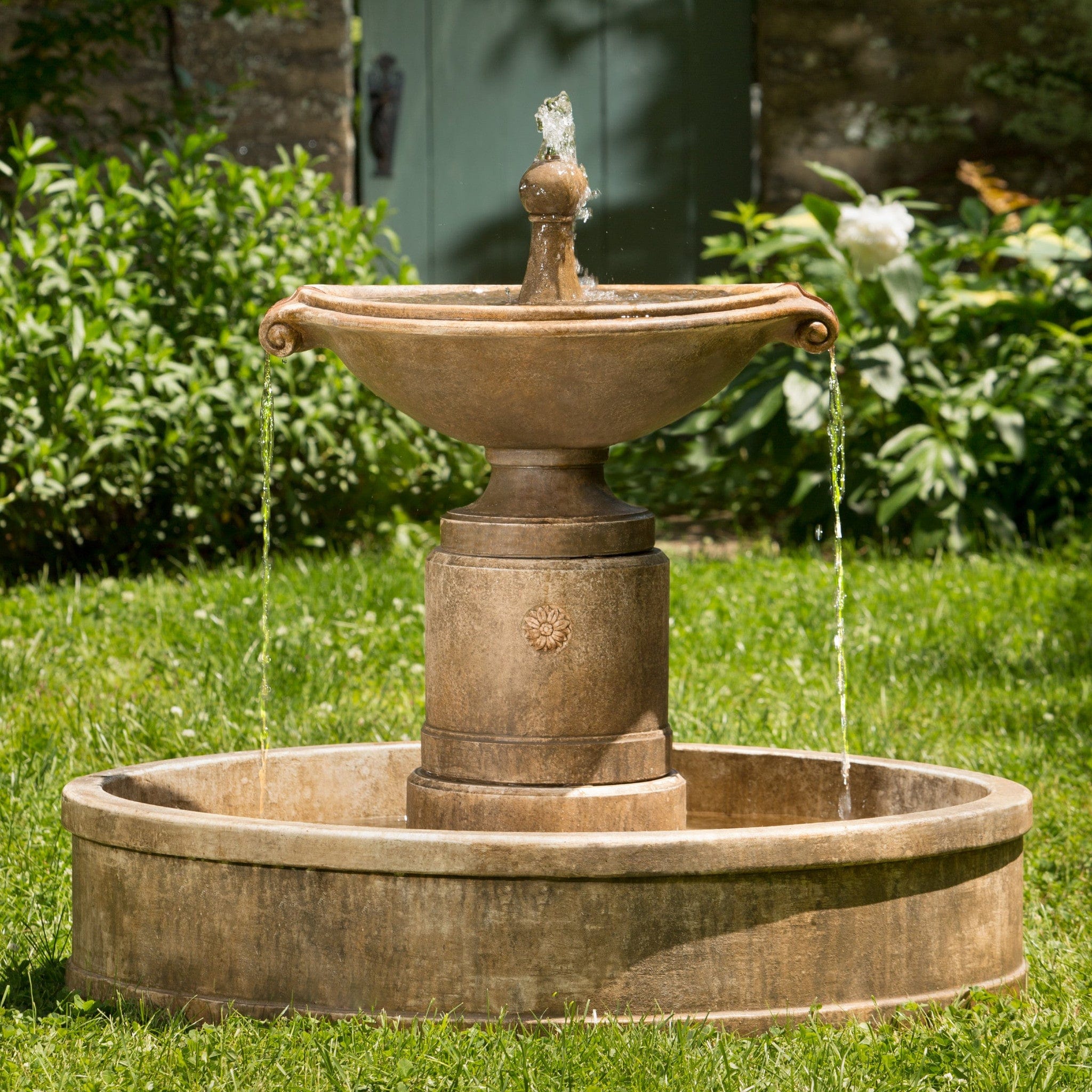Borghese Water Fountain in Basin - Outdoor Art Pros
