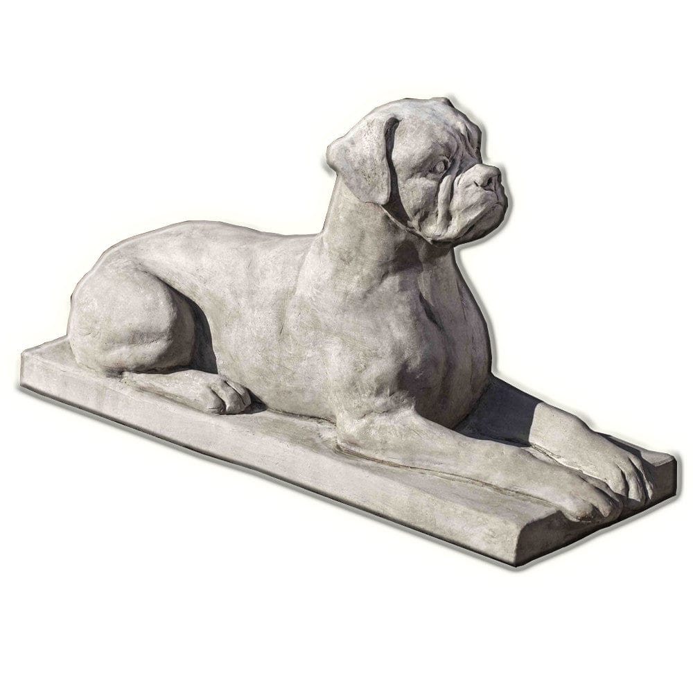 Boxer Cast Stone Garden Statue - Outdoor Art Pros