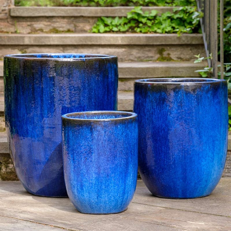 Brantome Planter Set of 3 in Riviera Blue - Outdoor Art Pros