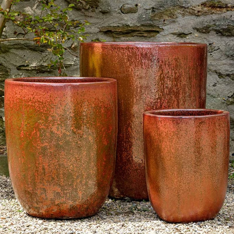 Brantome Planter Set of 3 in Volcanic Red -  Outdoor Art Pros